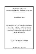 Giải pháp nâng cao động lực làm việc cho nhân viên tại công ty trách nhiệm hữu hạn một thành viên lữ hành hg sài gòn