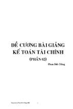 đề cương bài giảng kế toán tài chính (phần 2)