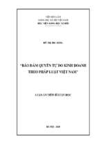 Bảo đảm quyền tự do kinh doanh theo pháp luật việt nam