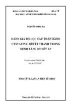 đánh giá độ lọc cầu thận bằng cystatin c huyết thanh trong bệnh tăng huyết áp tt