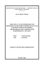 Nghiên cứu giá trị cận lâm sàng trong tiên lượng và theo dõi hiệu quả điều trị ung thư gan nút mạch hóa chất kết hợp đốt sóng cao tần tt tieng anh