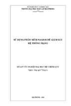 Sử dụng phần mềm nagios để giám sát hệ thống mạng