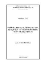 Tối ưu hóa thời hạn bảo dưỡng, sửa chữa bộ phận chạy đầu máy diesel khai thác trong điều kiện việt nam