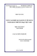 Nâng cao hiệu quả quản lý tín dụng ngân hàng thương mại việt nam