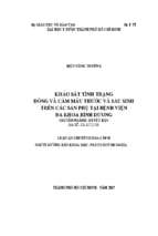 Khảo sát tình trạng đông và cầm máu trước và sau sinh trên các sản phụ tại bệnh viện đa khoa bình dương