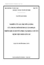 Nghiên cứu giá trị tiên lượng của thang điếm đánh giá giai đoạn nhiễm khuắn huyết (piro) tại khoa cấp cứu bệnh viện nhân dân 115