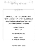 đánh giá kết quả của phương thức thẩm tách máu lưu lượng tháp kéo dài (sled) ở bệnh nhân tôn thương thận cấp tại khoa hòi sức tích cực