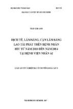 Dịch tẻ, lâm sàng, cận lâm sàng lao tái phát trên bệnh nhân hiv từ năm 2010 đến năm 2014 tại bệnh viện nhân ái