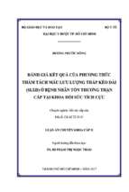 đánh giá kết quả của phương thức thẩm tách máu lưu lượng tháp kéo dài (sled) ở bệnh nhân tôn thương thận cấp tại khoa hòi sức tích cực