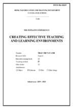 Skkn creating effective teaching and learning environments