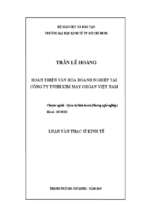 Hoàn thiện văn hóa doanh nghiệp tại công ty tnhh kim may organ việt nam