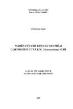 Nghiên cứu chế biến các sản phẩm giàu protein từ cá lóc (channa striata) nuôi