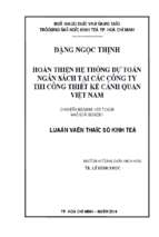 Hoàn thiện hệ thống dự toán ngân sách tại các công ty thi công thiết kế cảnh quan việt nam