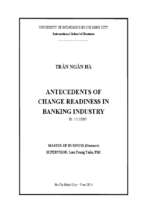 Antecedents of change readiness in banking industry