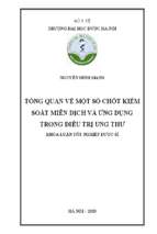 Tổng quan về một số chốt kiểm soát miễn dịch và ứng dụng trong điều trị ung thư