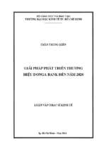 Giải pháp phát triển thương hiệu donga bank đến năm 2020