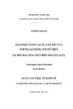 Giải pháp nâng cao sự gắn kết của người lao động với tổ chức tại nhà máy hóa chất biên hòa (vicaco)