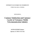 Customer satistaction and customer loyalty in vietnamese mobile telecommunication industry