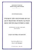 ứng dụng tiêu chuẩn basel iii vào quản trị rủi ro tín dụng tại ngân hàng tmcp á châu