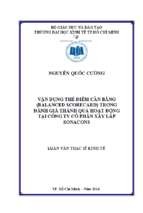 Vận dụng thẻ cân bằng điểm (balanced scorecard) trong đánh giá thành quả hoạt động tại công ty cổ phần xây lắp sonacons