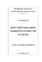 Hoàn thiện hoạt động marketing tại siêu thị lê thành