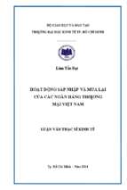 Hoạt động sáp nhập và mua lại của các ngân hàng thương mại việt nam