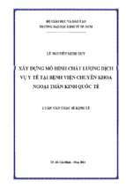 Xây dựng mô hình chất lượng dịch vụ y tế tại bệnh viện chuyên khoa ngoại thần kinh quốc tế