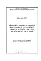 đánh giá sự đồng ý của xã hội về thuế bảo vệ môi trường đối với mặt hàng xăng dầu ở việt nam   trường hợp tp. hcm