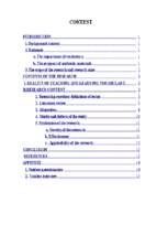 Skkn tiếng anh thpt making use of authentic materials to improve grade 10 students’ vocabulary (năm 2020)