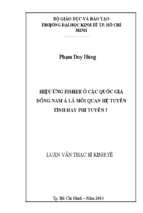 Hiệu ứng fisher ở các quốc gia đông nam á là mối quan hệ tuyến tính hay phi tuyến