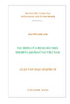 Tác động của bộ ba bất khả thi đến lạm phát tại việt nam