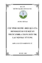 ước tính chi phí   hiệu quả của dienogest so với một số thuốc gnrh a trong điều trị lạc nội mạc tử cung