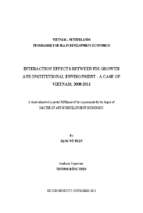 Interaction effects between fdi growth and institutional environment. a case of vietnam, 2008   2011