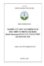 Nghiên cứu mức độ nhiễm nấm mốc trên vị thuốc bách bộ ( radix stemonae) đang lưu hành trên địa bàn hà nội