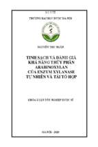 Tinh sạch và đánh giá khả năng thủy ngân arabinoxylan của enzym xylanase tự nhiên và tái tổ hợp