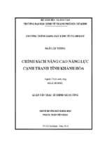 Chính sách nâng cao năng lực cạnh tranh tỉnh khánh hòa