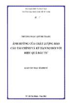 ảnh hưởng của chất lượng báo cáo tài chính và kỳ hạn nợ đối với hiệu quả đầu tư