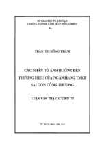 Các nhân tố ảnh hưởng đến thương hiệu của ngân hàng tmcp sài gòn công thương