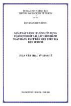 Giải pháp tăng trưởng tín dụng doanh nghiệp tại các chi nhánh ngân hàng tmcp nản việt trên địa bàn tp. hcm