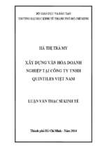 Xây dựng văn hóa doanh nghiệp tại công ty tnhh quintiles việt nam