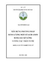 Xây dựng phương pháp định lượng một số acid amin bằng sắc ký lỏng tương tác thân nước