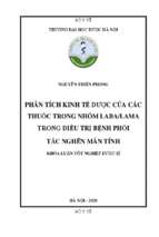 Phân tích kinh tế dược của các thuốc trong nhóm laba lama trong điều trị bệnh phổi tắc nghẽn mãn tính
