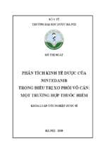 Phân tích kinh tế dược của nintedanib trong điều trị xơ phổi vô căn một trường hợp thuốc hiếm