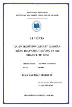 Quản trị rủi ro lãi suất tại ngân hàng thương mại cổ phần công thương việt nam chi nhánh 8   tp. hcm