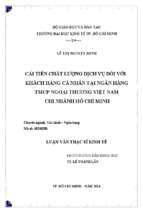 Cải tiến chất lượng dịch vụ đối với khách hàng cá nhân tại ngân hàng thương mại cổ phần công thương việt nam chi nhánh thành phố hồ chí minh