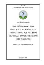 định lượng đồng thời amoxicilin và sulbactam trong thuốc bột pha tiêm vimotram bằng sắc ký lỏng hiệu năng cao