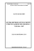 Giá trị crp trong sót xuất huyết ở trẻ em tại bệnh viện nhi đồng 1 năm 2016   2017