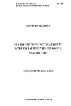 Giá trị crp trong sót xuất huyết ở trẻ em tại bệnh viện nhi đồng 1 năm 2016   2017