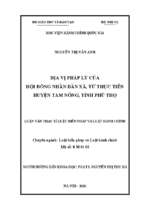 địa vị pháp lý của hội đồng nhân dân xã, từ thực tiễn huyện tam nông, tỉnh phú thọ