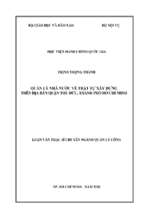 Quản lý nhà nước về trật tự xây dựng trên địa bàn quận thủ đức, thành phố hồ chí minh